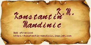 Konstantin Mandinić vizit kartica